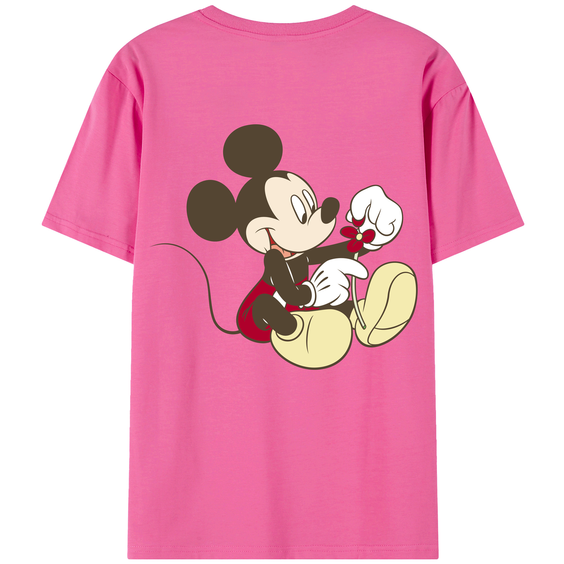 （画像用） ミッキーマウス Mickey Mouse レディース半袖Tシャツ(バックプリント)